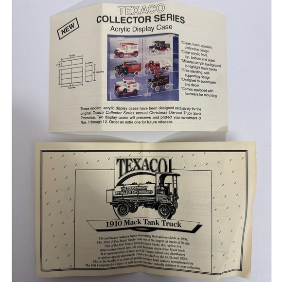 Vintage ERTL Texaco Collector Series 12 1910 Mack Tanker Die Cast Bank Boxed - Picture 7 of 13